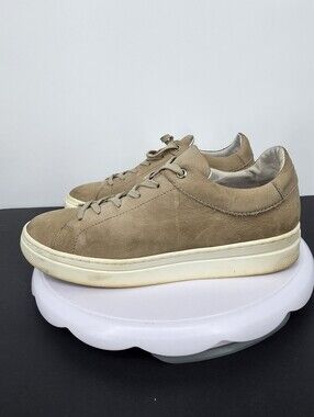 Coach and Four Italy Suede Low Top Sneakers Shoes Taupe Tan Women's Size 8 M